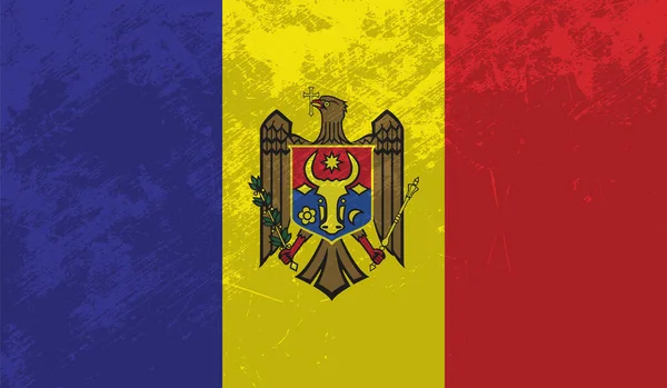 Moldavsko Země Vlajky Vlnité Hedvábí Tkaniny Pozadí Panorama Ilustrace — Stockový vektor
