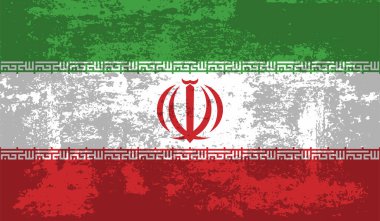 Buruşmuş kağıt ve grunge efektiyle İran bayrağı