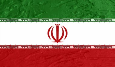 Buruşmuş kağıt ve grunge efektiyle İran bayrağı