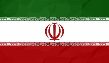 Buruşmuş kağıt ve grunge efektiyle İran bayrağı