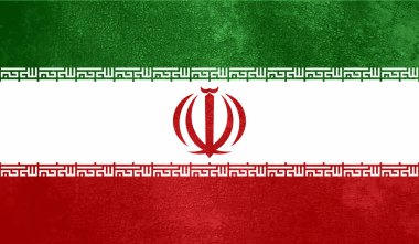 Buruşmuş kağıt ve grunge efektiyle İran bayrağı