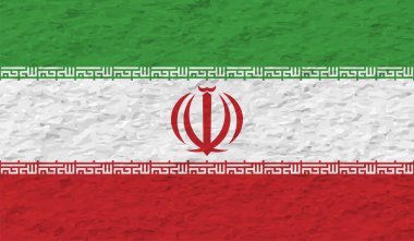 Buruşmuş kağıt ve grunge efektiyle İran bayrağı