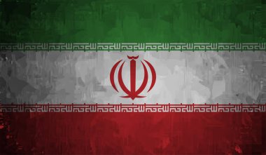 Buruşmuş kağıt ve grunge efektiyle İran bayrağı