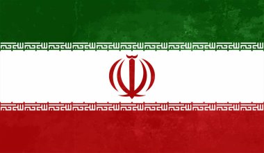 Buruşmuş kağıt ve grunge efektiyle İran bayrağı