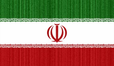 Buruşmuş kağıt ve grunge efektiyle İran bayrağı