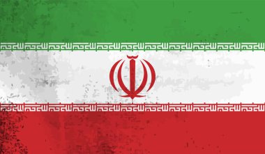 Buruşmuş kağıt ve grunge efektiyle İran bayrağı