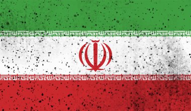 Buruşmuş kağıt ve grunge efektiyle İran bayrağı