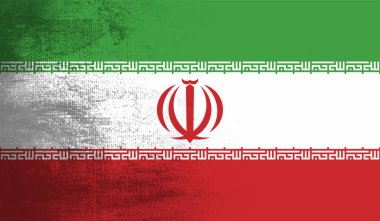 Buruşmuş kağıt ve grunge efektiyle İran bayrağı