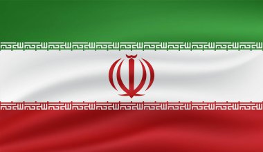 Buruşmuş kağıt ve grunge efektiyle İran bayrağı