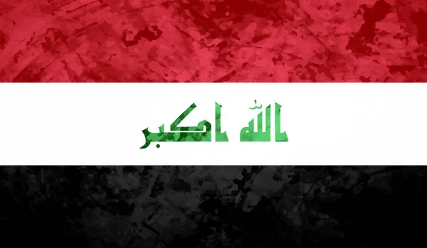 Irak Flagge Mit Wehender Grunge Textur Vektorhintergrund — Stockvektor