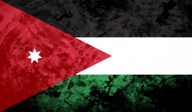 Ürdün ülkesinin parlak arka planlı yaratıcı grunge bayrağı