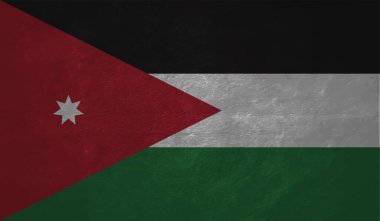 Ürdün ülkesinin parlak arka planlı yaratıcı grunge bayrağı