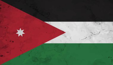 Ürdün ülkesinin parlak arka planlı yaratıcı grunge bayrağı