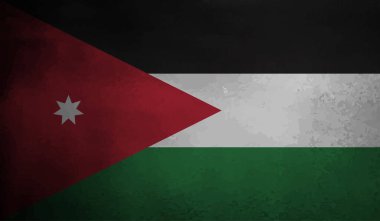 Ürdün ülkesinin parlak arka planlı yaratıcı grunge bayrağı