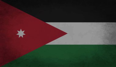 Ürdün ülkesinin parlak arka planlı yaratıcı grunge bayrağı