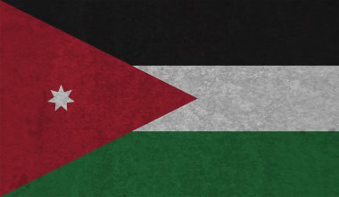 Ürdün ülkesinin parlak arka planlı yaratıcı grunge bayrağı