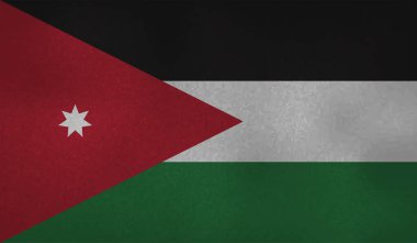 Ürdün ülkesinin parlak arka planlı yaratıcı grunge bayrağı