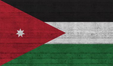 Ürdün ülkesinin parlak arka planlı yaratıcı grunge bayrağı