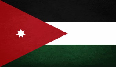 Ürdün ülkesinin parlak arka planlı yaratıcı grunge bayrağı