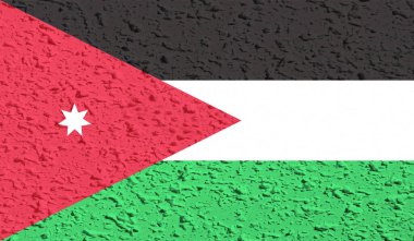 Ürdün ülkesinin parlak arka planlı yaratıcı grunge bayrağı