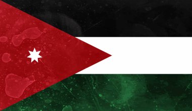 Ürdün ülkesinin parlak arka planlı yaratıcı grunge bayrağı