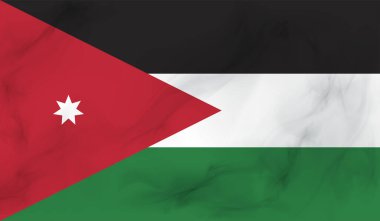 Ürdün ülkesinin parlak arka planlı yaratıcı grunge bayrağı