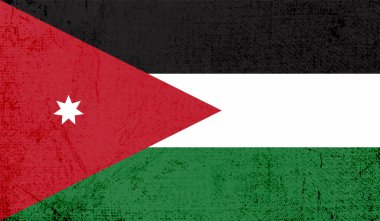 Ürdün ülkesinin parlak arka planlı yaratıcı grunge bayrağı