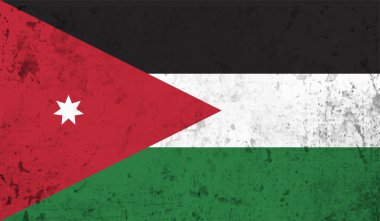 Ürdün ülkesinin parlak arka planlı yaratıcı grunge bayrağı