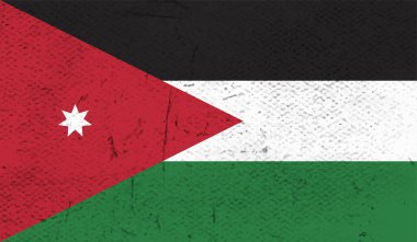 Ürdün ülkesinin parlak arka planlı yaratıcı grunge bayrağı