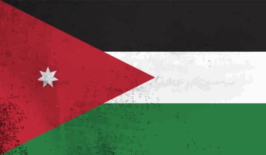 Ürdün ülkesinin parlak arka planlı yaratıcı grunge bayrağı