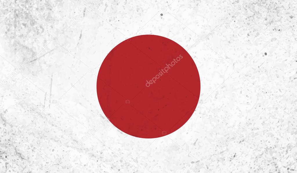 Grunge vector japan flag colorful for web and design work