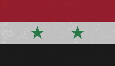 Suriye bayrağı sallanan grunge desenli. Vektör arkaplanı.