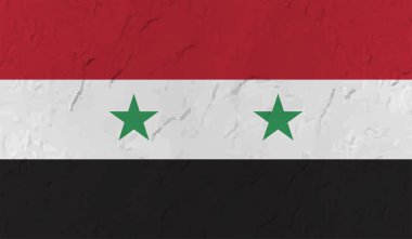 Suriye bayrağı sallanan grunge desenli. Vektör arkaplanı.