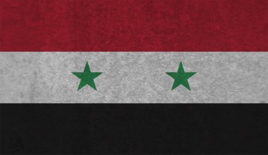 Suriye bayrağı sallanan grunge desenli. Vektör arkaplanı.