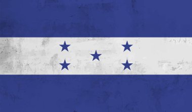 Honduras bayrağı ve sallanan grunge deseni. Vektör arkaplanı.
