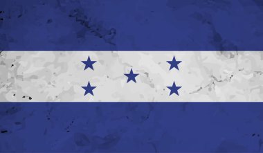Honduras bayrağı ve sallanan grunge deseni. Vektör arkaplanı.