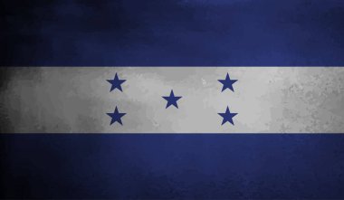 Honduras bayrağı ve sallanan grunge deseni. Vektör arkaplanı.