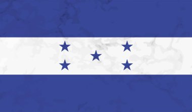 Honduras bayrağı ve sallanan grunge deseni. Vektör arkaplanı.