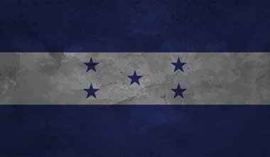 Honduras bayrağı ve sallanan grunge deseni. Vektör arkaplanı.
