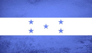 Honduras bayrağı ve sallanan grunge deseni. Vektör arkaplanı.