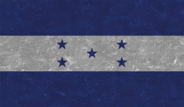 Honduras bayrağı ve sallanan grunge deseni. Vektör arkaplanı.