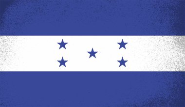 Honduras bayrağı ve sallanan grunge deseni. Vektör arkaplanı.