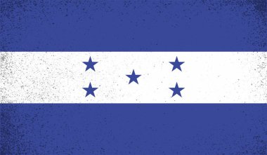 Honduras bayrağı ve sallanan grunge deseni. Vektör arkaplanı.