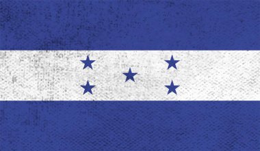 Honduras bayrağı ve sallanan grunge deseni. Vektör arkaplanı.