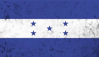 Honduras bayrağı ve sallanan grunge deseni. Vektör arkaplanı.
