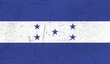Honduras bayrağı ve sallanan grunge deseni. Vektör arkaplanı.