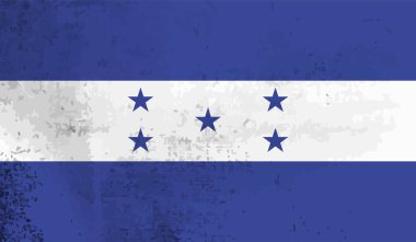 Honduras bayrağı ve sallanan grunge deseni. Vektör arkaplanı.