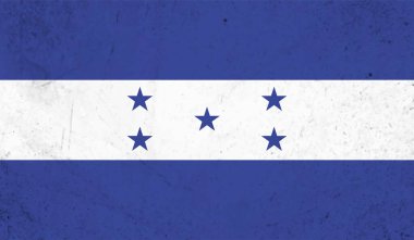 Honduras bayrağı ve sallanan grunge deseni. Vektör arkaplanı.