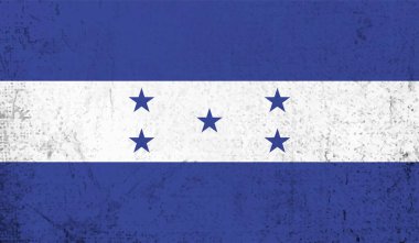 Honduras bayrağı ve sallanan grunge deseni. Vektör arkaplanı.