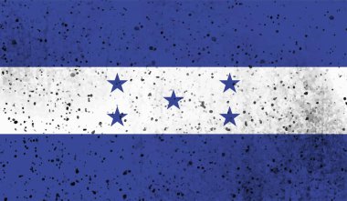 Honduras bayrağı ve sallanan grunge deseni. Vektör arkaplanı.
